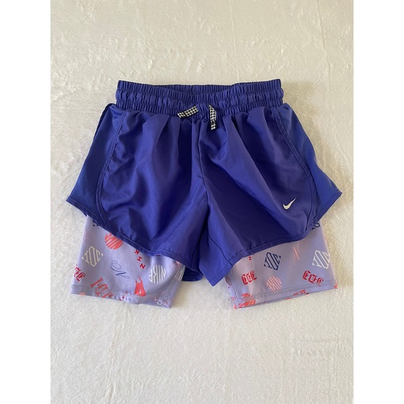 Nike Pants - Nike Dri-FIT 2-in-1 Running Shorts Purple Graphic Liner DD7631-430 Womens Medium